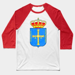 Asturias / Vintage Look Faded Regional Flag Design Baseball T-Shirt